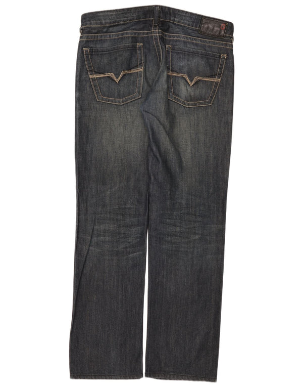 Guess Mens Straight Jeans W36 L33 Blue Cotton