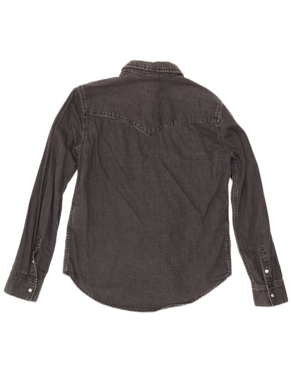 Levi's Womens Denim Shirt UK 10 Small Black Cotton