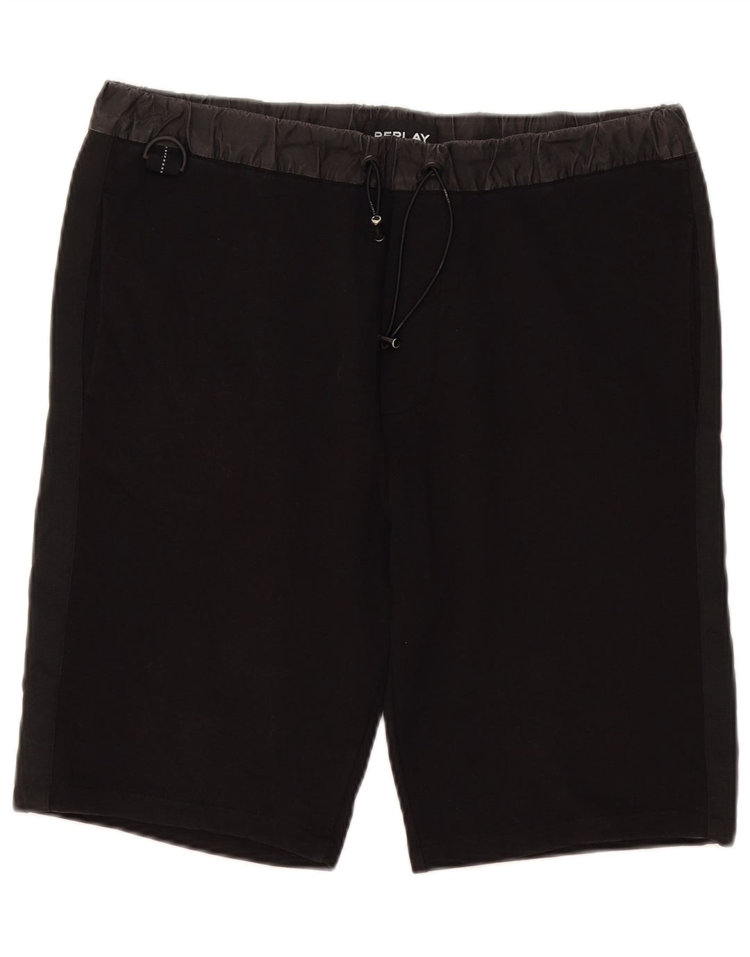 REPLAY Mens Chino Shorts Large W34 Black Cotton