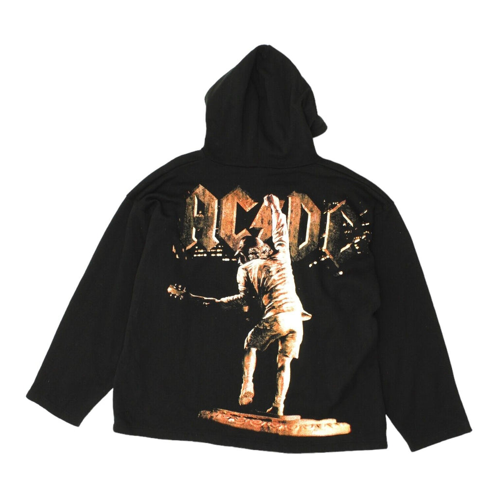 AC/DC Stiff Upper Lip Mens Black Hoodie | Vintage Heavy Metal Rock Band Music | Vintage Messina Hembry | Thrift | Second-Hand Messina Hembry | Used Clothing | Messina Hembry 