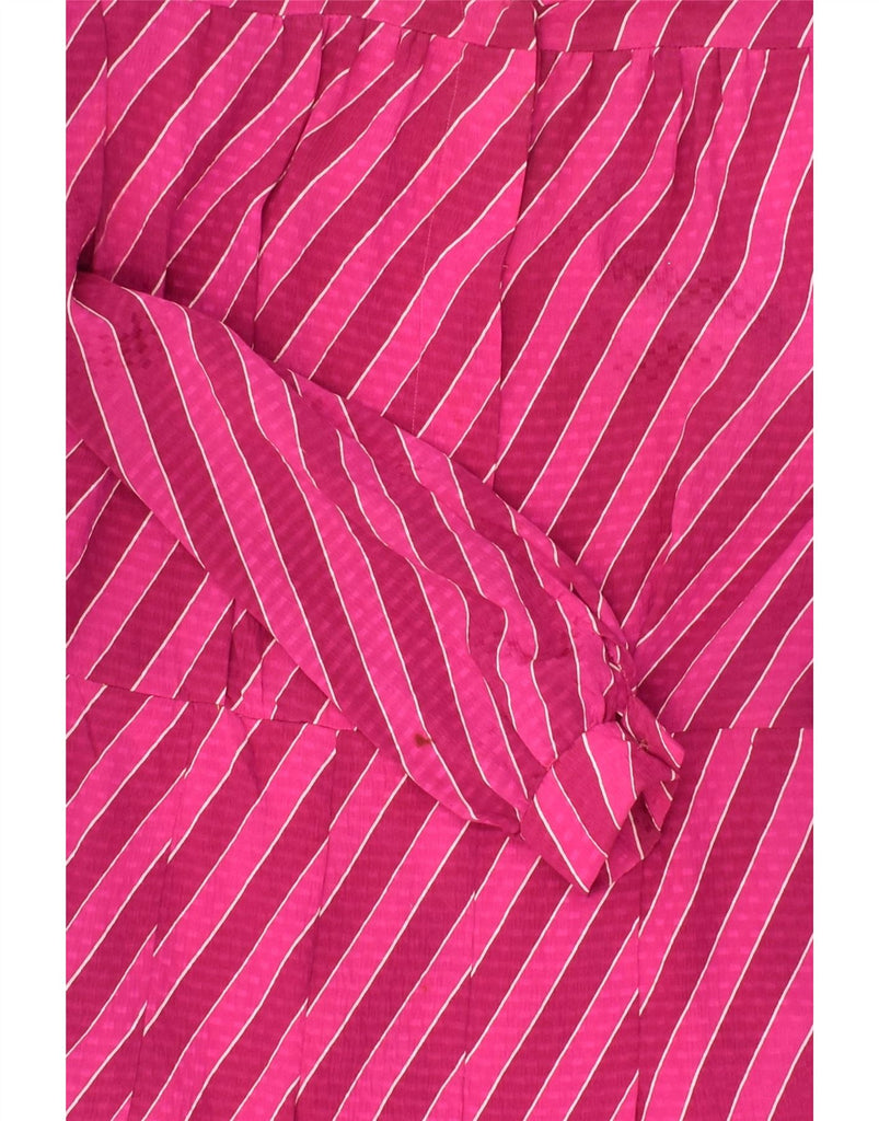 VINTAGE Womens Long Sleeve A-Line Dress UK 10 Small Pink Striped | Vintage Vintage | Thrift | Second-Hand Vintage | Used Clothing | Messina Hembry 