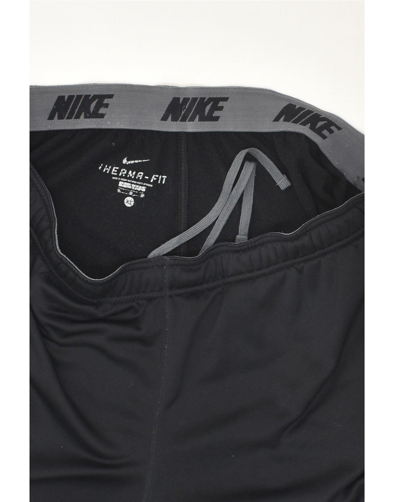 NIKE Mens Therma-Fit Tracksuit Trousers XL Black Polyester | Vintage Nike | Thrift | Second-Hand Nike | Used Clothing | Messina Hembry 