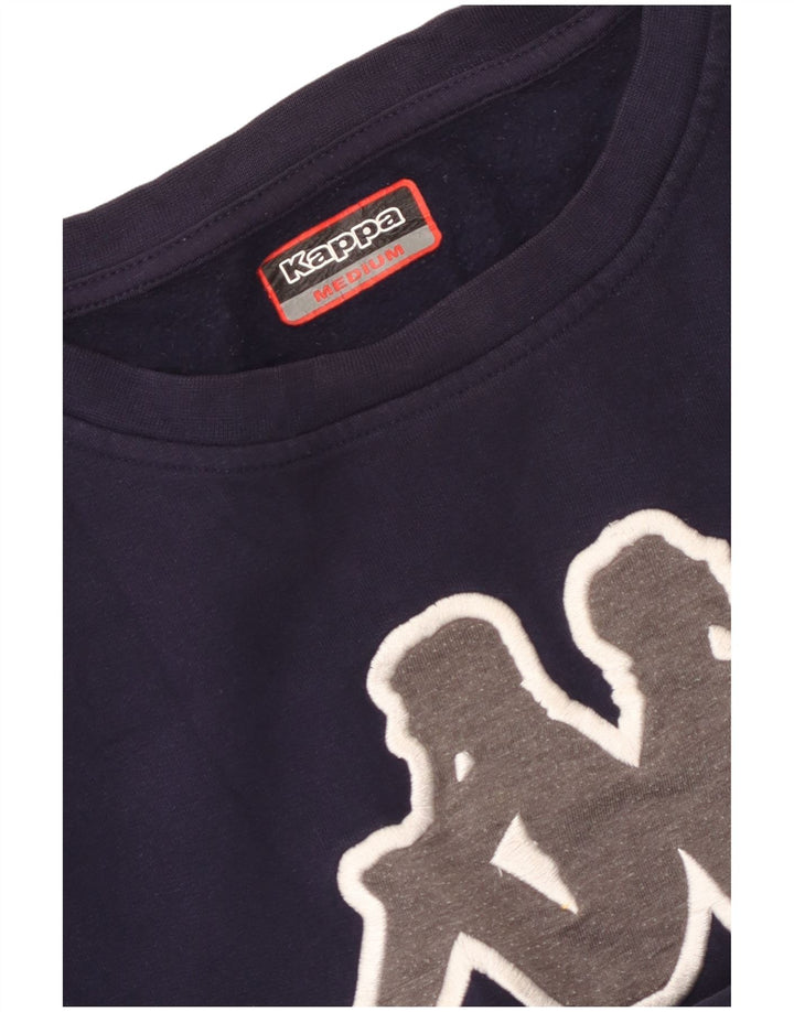 Kappa Womens Graphic Sweatshirt Jumper UK 14 Medium Navy Blue