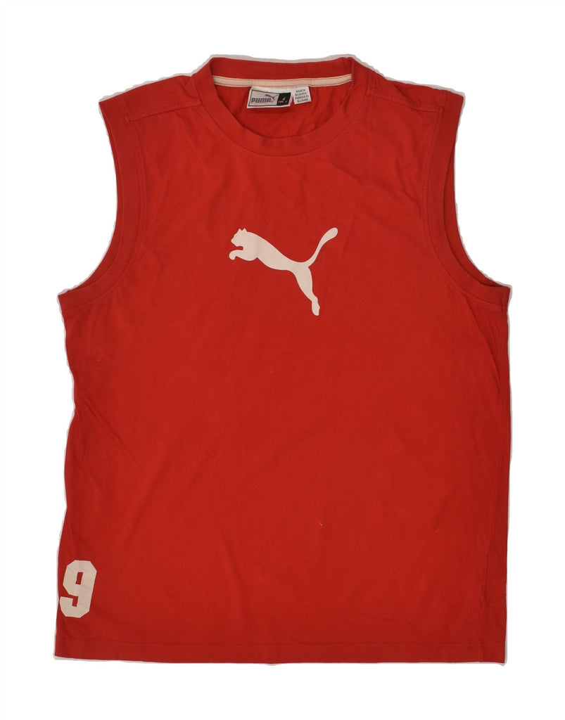 PUMA Mens Graphic Vest Top Large Red Cotton | Vintage Puma | Thrift | Second-Hand Puma | Used Clothing | Messina Hembry 