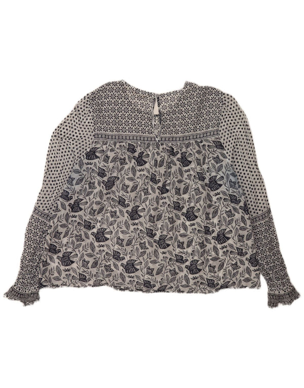 Boden Womens See Through Long Sleeve Blouse Top UK 18 XL White Floral