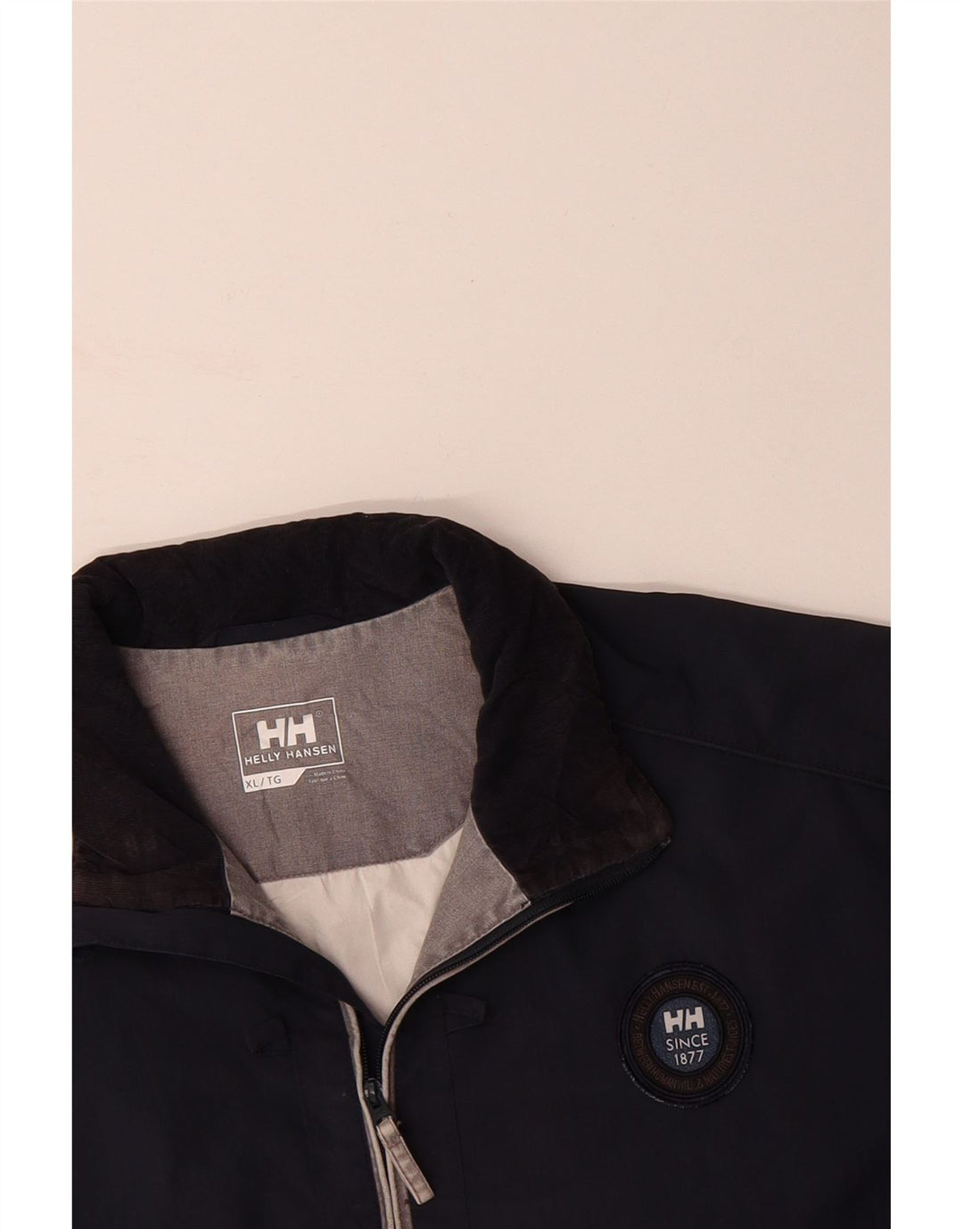 HELLY HANSEN Mens Graphic Bomber Jacket UK 42 XL Navy Blue Nylon