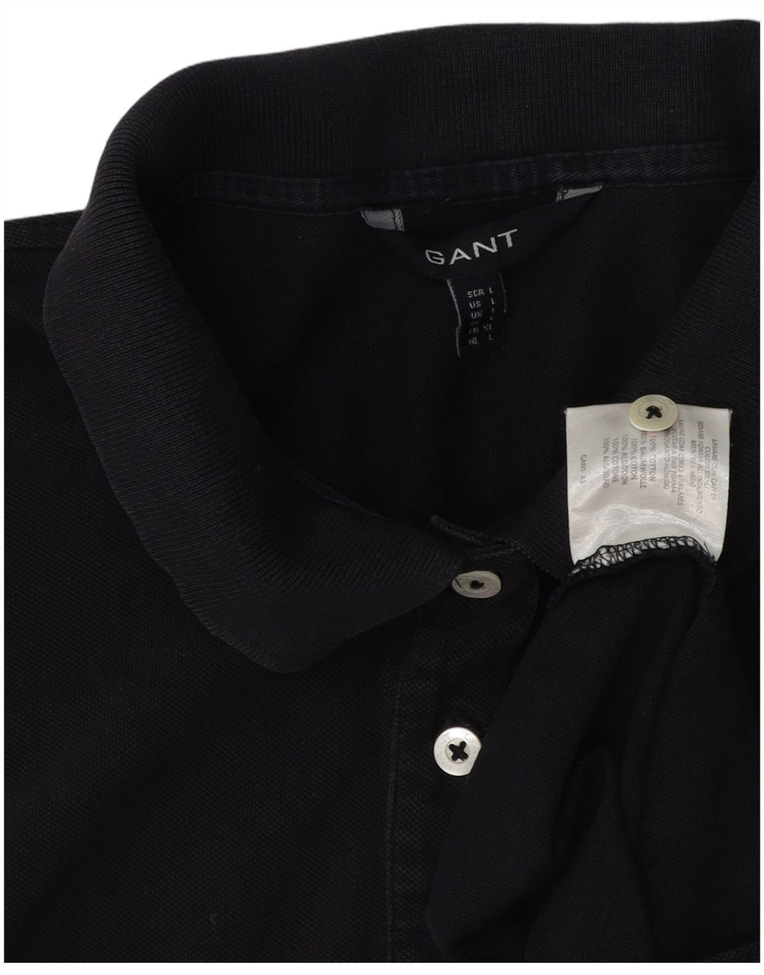 GANT Womens Polo Shirt UK 14 Large Navy Blue Cotton