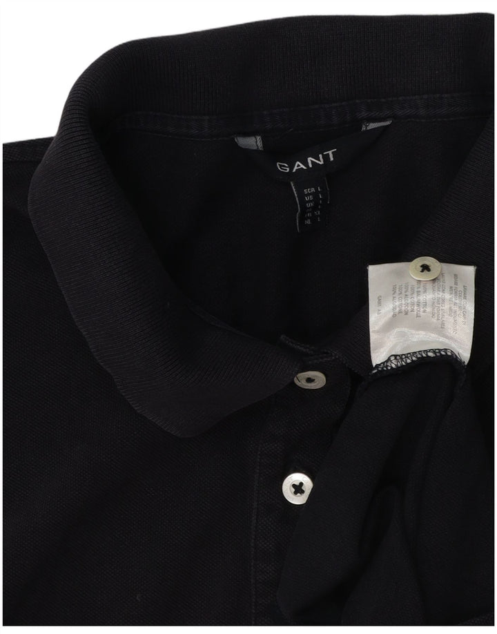 GANT Womens Polo Shirt UK 14 Large Navy Blue Cotton