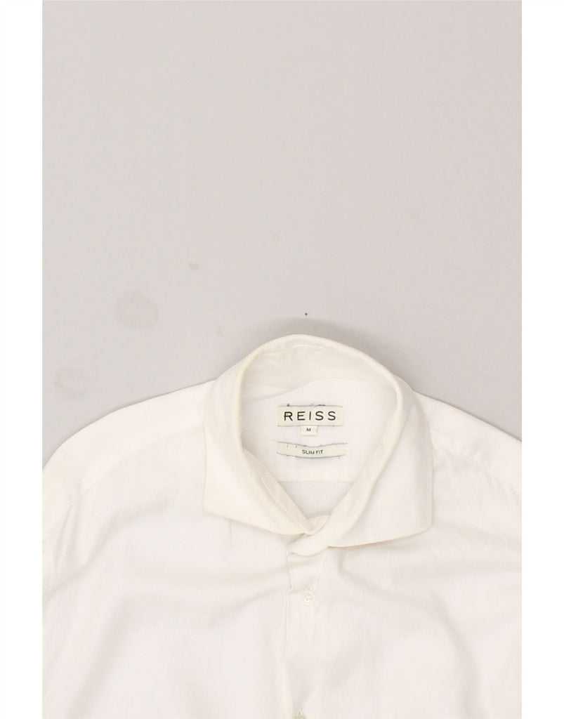 REISS Mens Slim Fit Shirt Medium Off White Cotton | Vintage Reiss | Thrift | Second-Hand Reiss | Used Clothing | Messina Hembry 