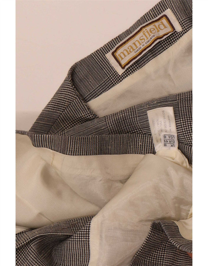 Mansfield Womens 6 Button Blazer Jacket UK 18 XL Grey Check Polyester