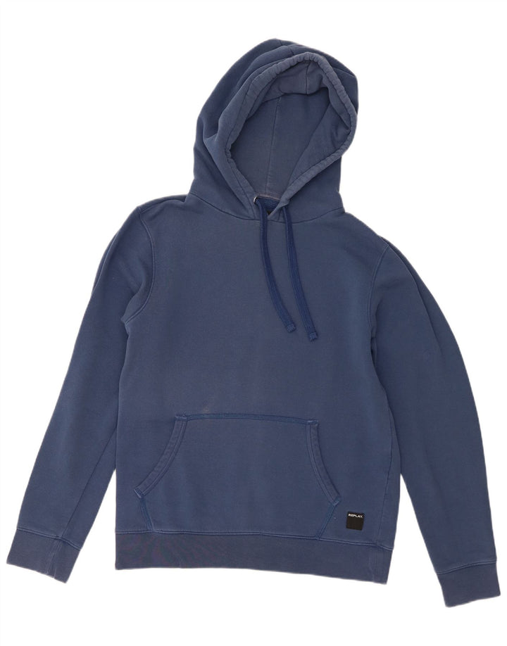 Replay Mens Hoodie Jumper Large Navy Blue