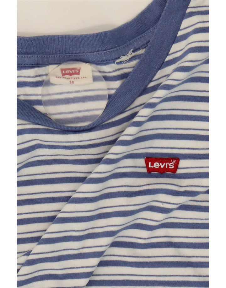Levi's Mens T-Shirt Top 3XL Blue Striped