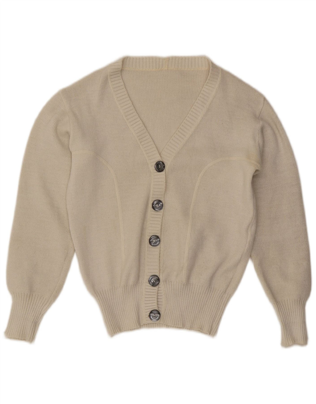 Vintage Womens Cardigan Sweater UK 12 Medium Off White