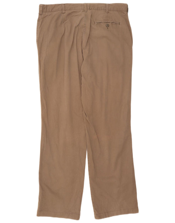 Marks & Spencer Mens Blue Harbour Straight Chino Trousers W38 L33 Brown