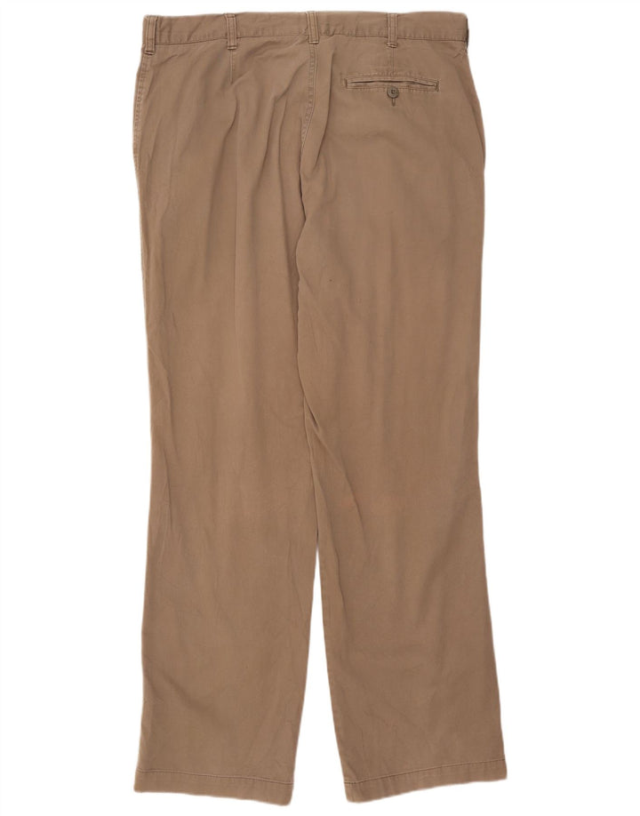 Marks & Spencer Mens Blue Harbour Straight Chino Trousers W38 L33 Brown