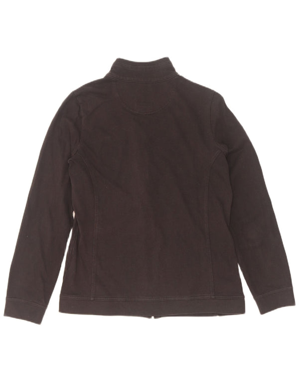 Champion Womens Tracksuit Top Jacket UK 10 Small Black Cotton