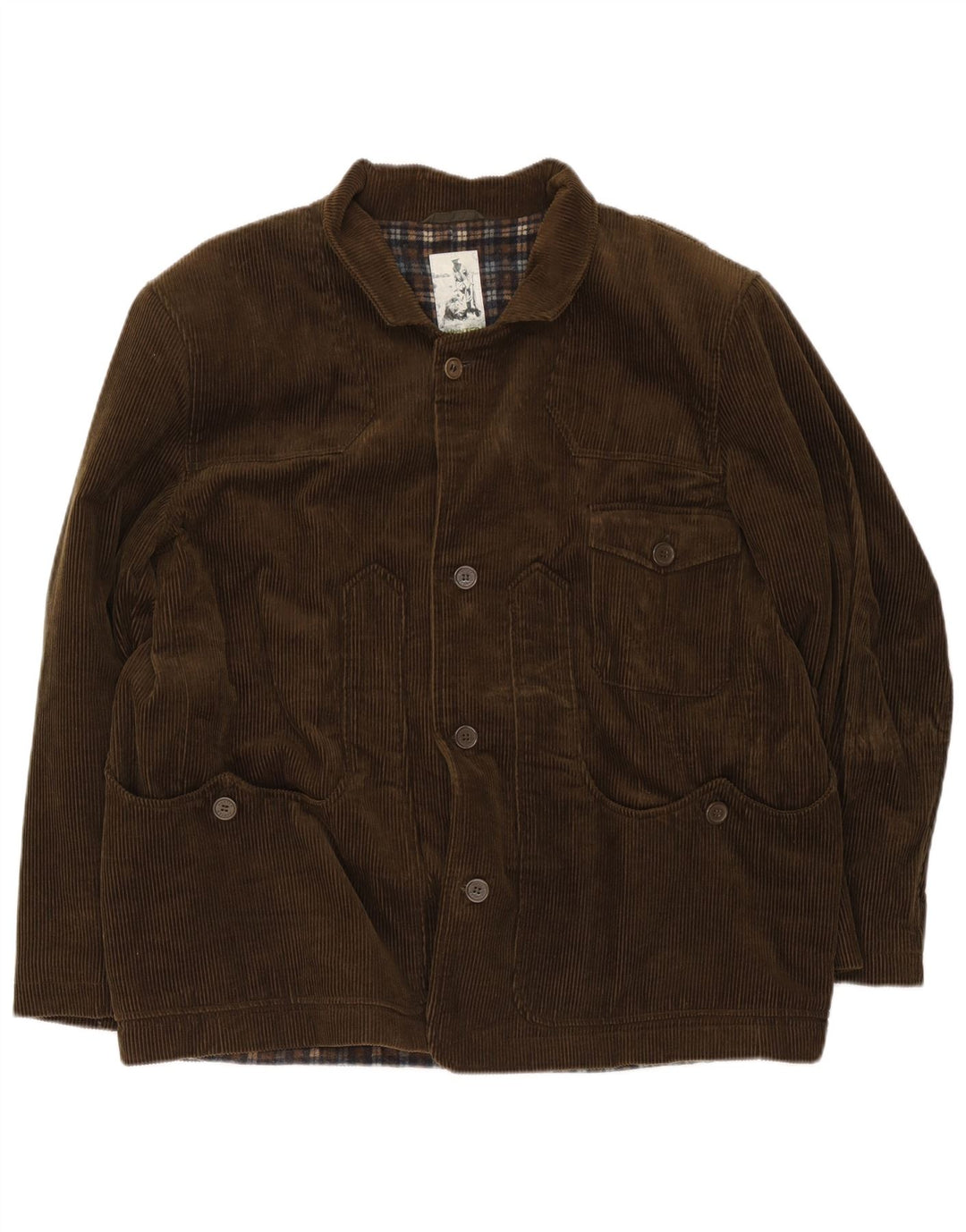 Hunter Mens Corduroy Jacket IT 50 Large Brown Cotton
