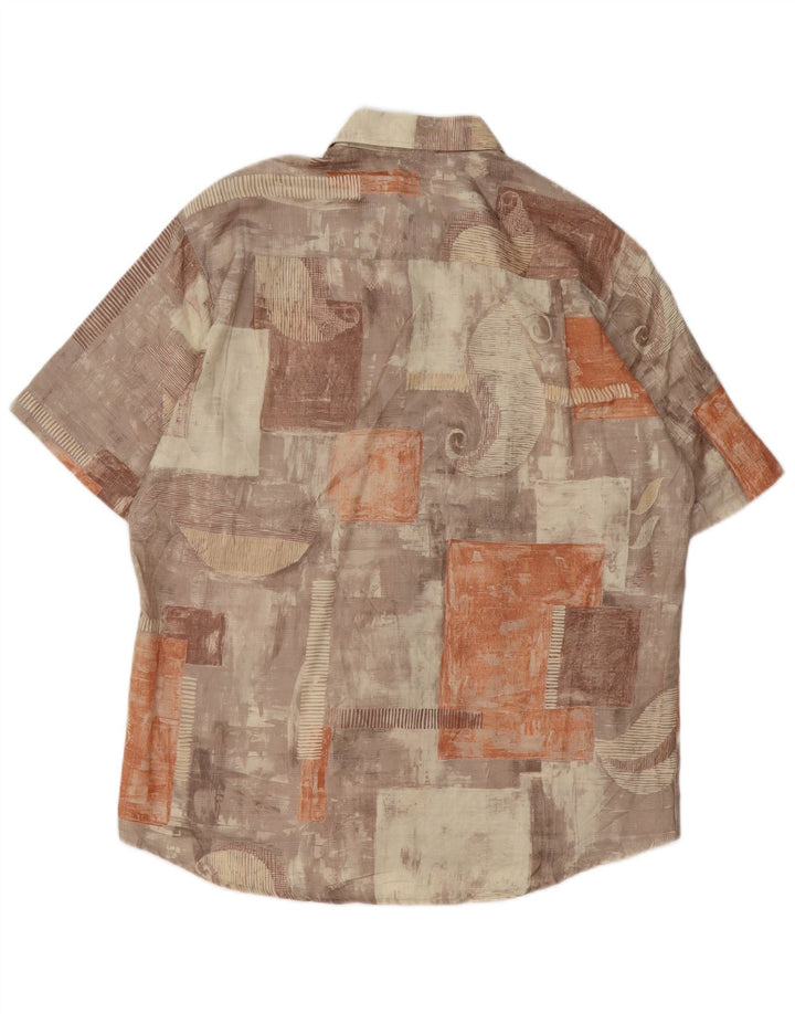 CANDA Mens Short Sleeve Shirt Size 42 16 1/2 Large Multicoloured Patchwork