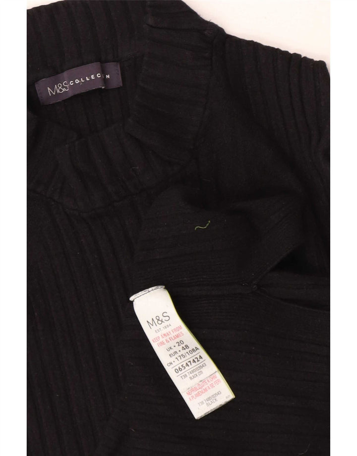 Marks & Spencer Womens Sleeveless Crop Top UK 20 2XL Black Viscose