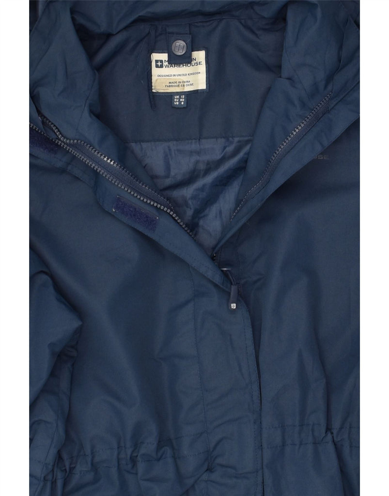 MOUNTAIN WAREHOUSE Womens Hooded Rain Jacket UK 12 Medium Navy Blue | Vintage Mountain Warehouse | Thrift | Second-Hand Mountain Warehouse | Used Clothing | Messina Hembry 