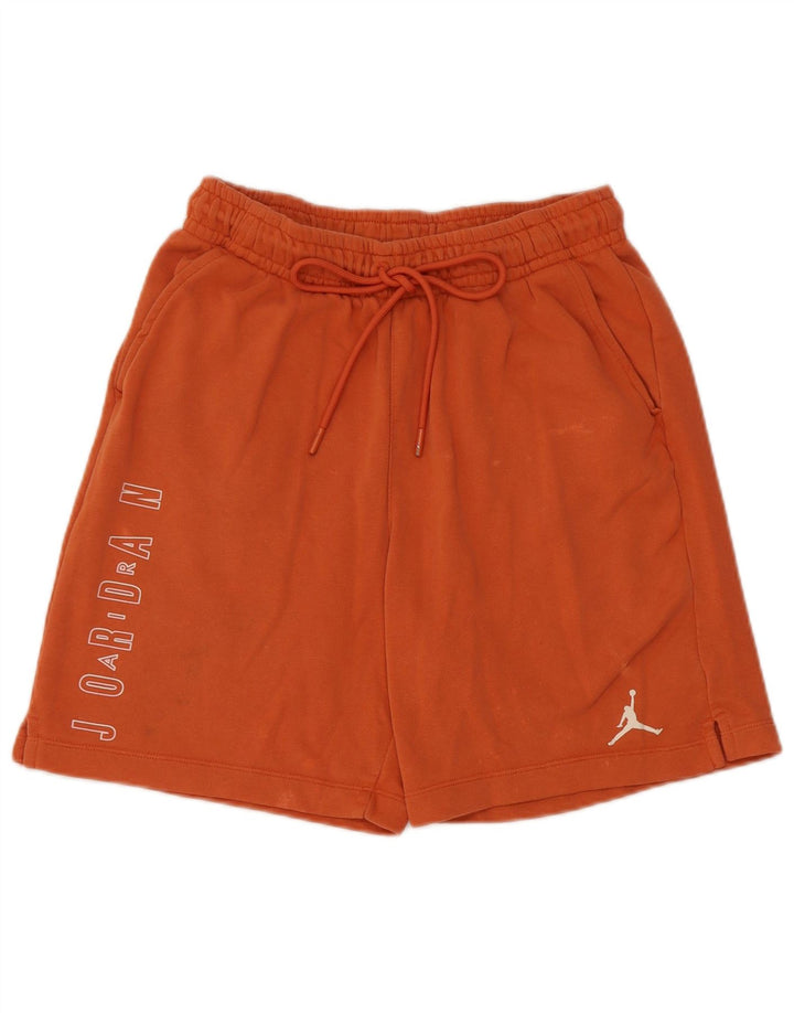 Jordan Mens Graphic Sport Shorts Small Orange Cotton