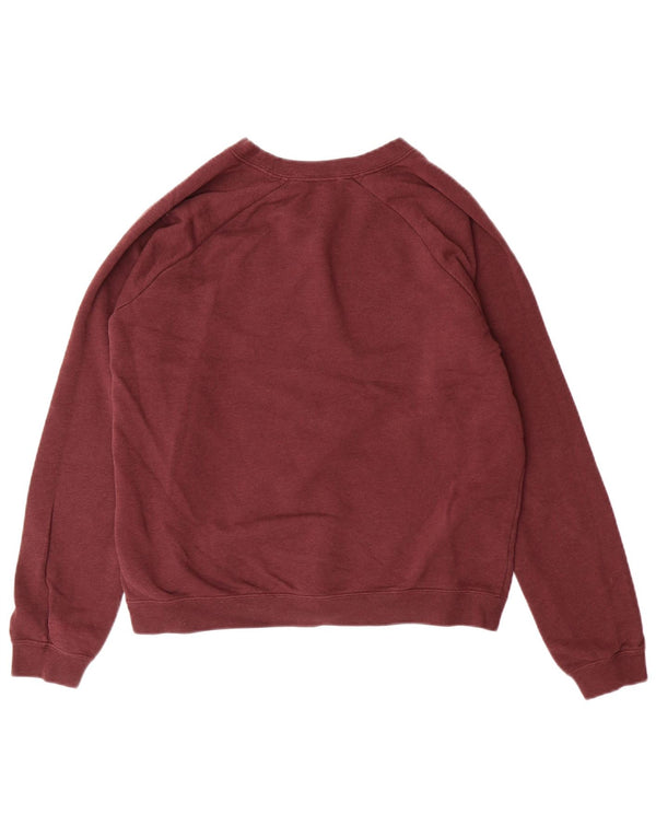 Nike Womens Crop Graphic Sweatshirt Jumper UK 10 Small Burgundy Cotton