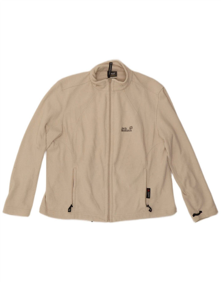 JACK WOLFSKIN Womens Polartec Fleece Jacket UK 22/24 2XL Beige Polyester