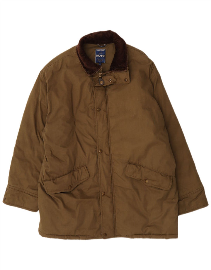 Seven Oaks Mens Windbreaker Coat UK 42 XL Khaki Polyester