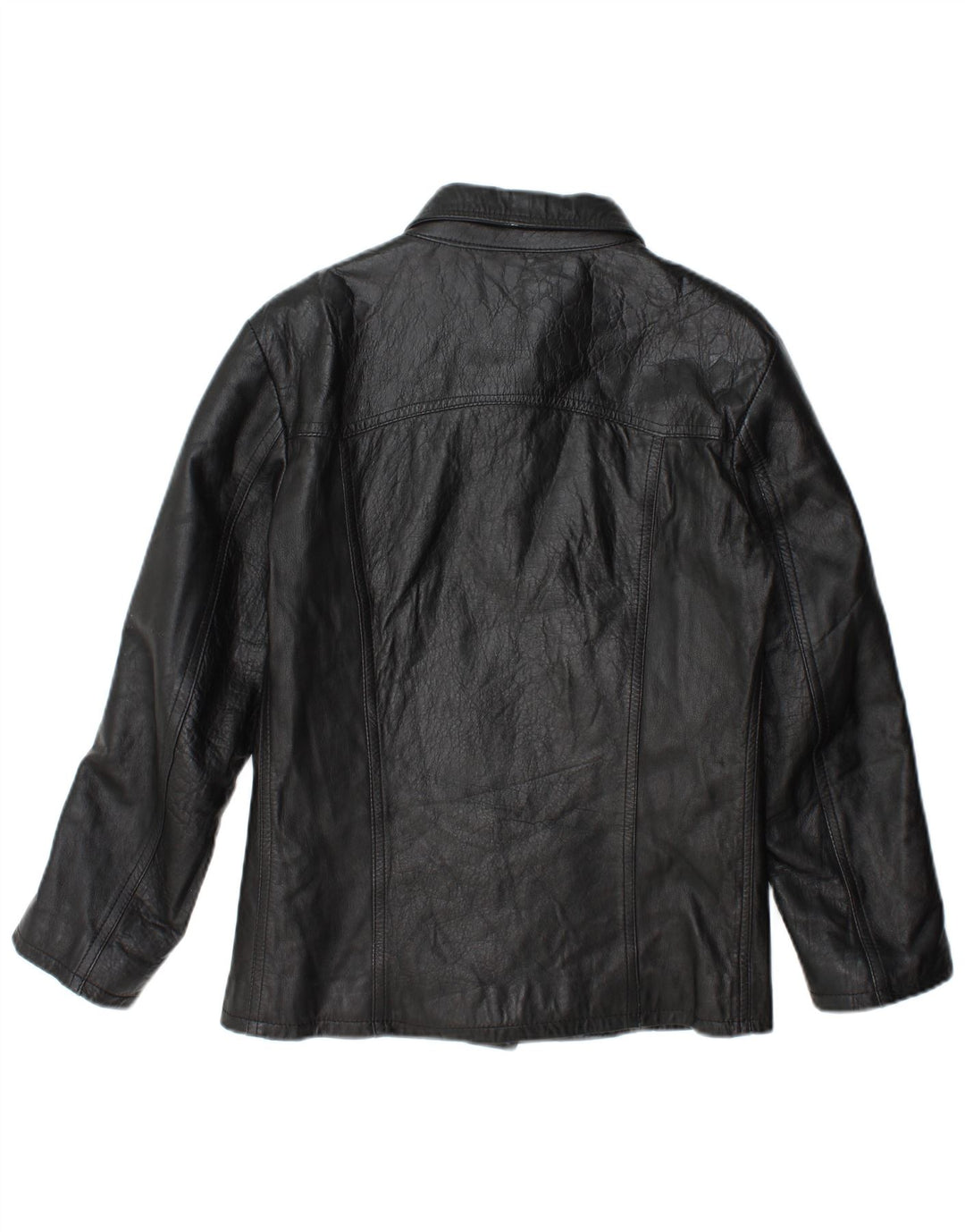 Regina Schrecker Womens Leather Jacket UK 10 Small Black