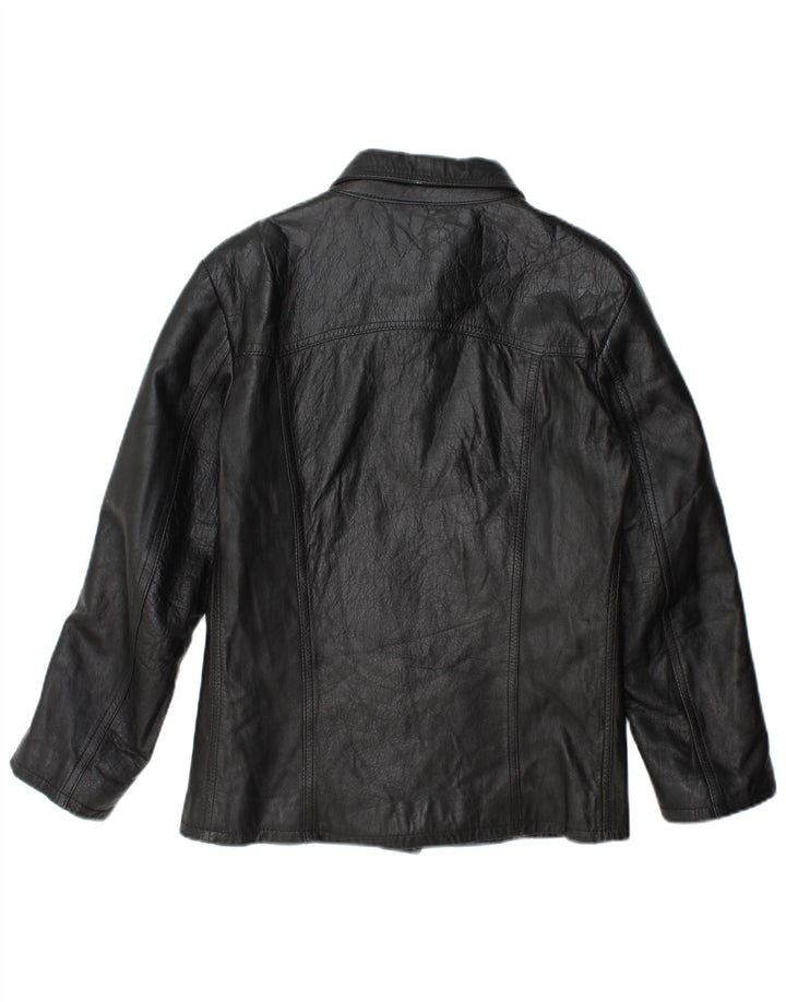 Regina Schrecker Womens Leather Jacket UK 10 Small Black
