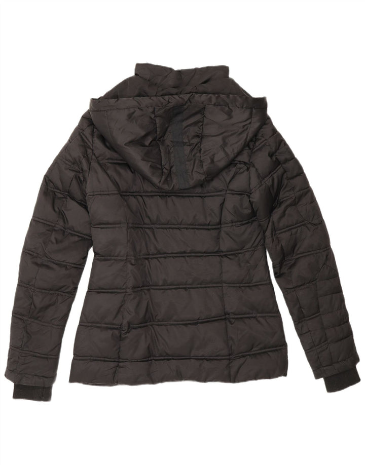 Nautica Womens Hooded Padded Jacket UK 14 Medium Black Polyester