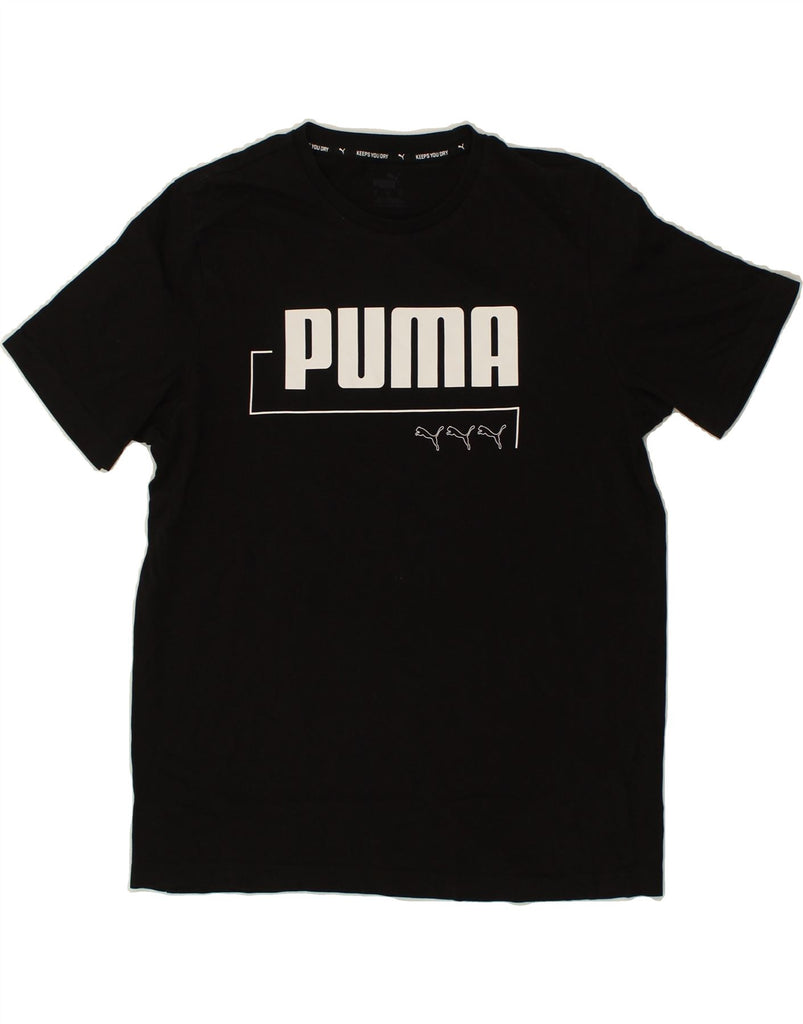 PUMA Mens Graphic T-Shirt Top Medium Black Cotton Vintage Puma and Second-Hand Puma from Messina Hembry 