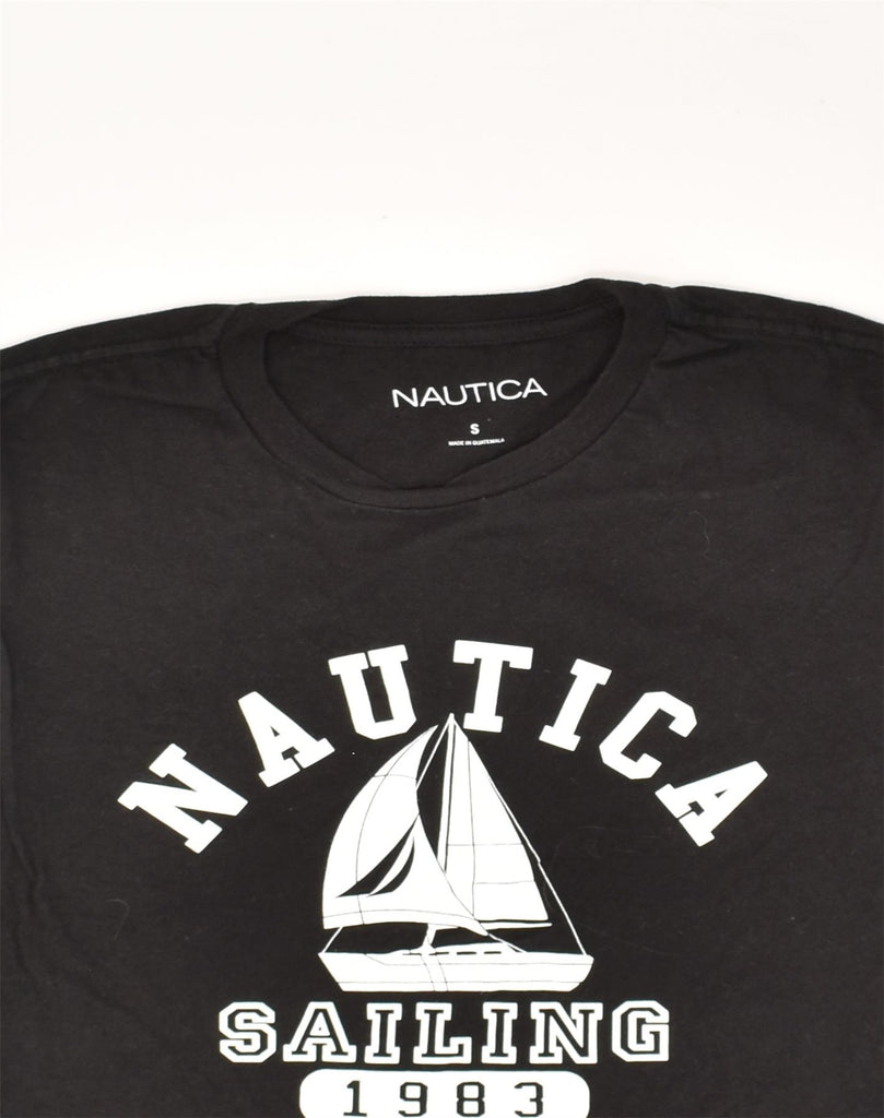 NAUTICA Mens Graphic T-Shirt Top Small Black Cotton | Vintage Nautica | Thrift | Second-Hand Nautica | Used Clothing | Messina Hembry 