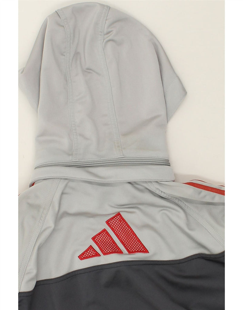 ADIDAS Boys Hooded Tracksuit Top Jacket 13-14 Years Grey Colourblock | Vintage Adidas | Thrift | Second-Hand Adidas | Used Clothing | Messina Hembry 