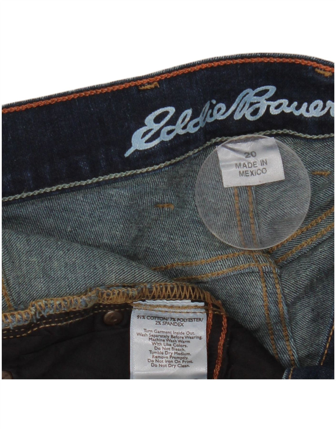 Eddie Bauer Womens High Rise Straight Jeans US 20 3XL W40 L30 Navy Blue