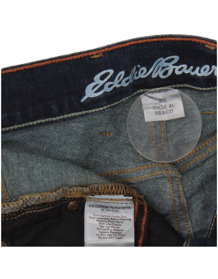 Eddie Bauer Womens High Rise Straight Jeans US 20 3XL W40 L30 Navy Blue