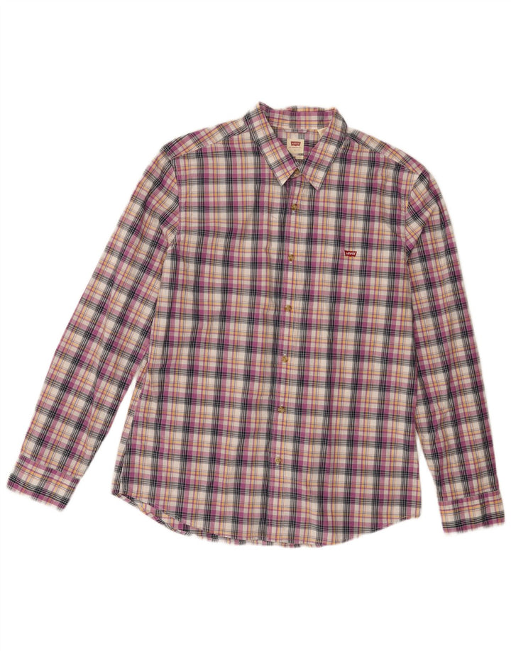 Levi's Mens Slim Shirt Large Multicoloured Check Cotton