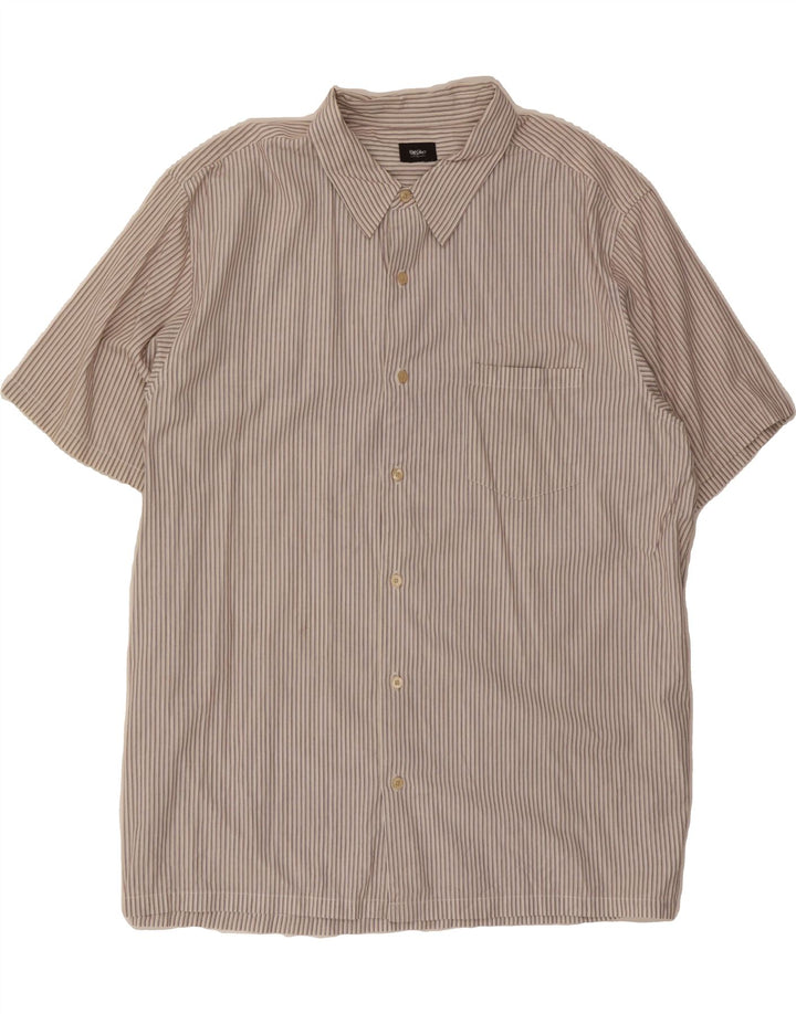 MOSSIMO Mens Short Sleeve Shirt XL Beige Striped Vintage Mossimo and Second-Hand Mossimo from Messina Hembry 
