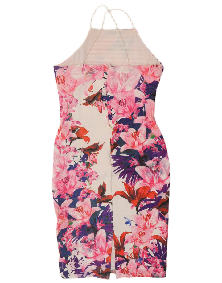 LIPSY Womens Halter Dress UK 12 Medium Multicoloured Floral Polyester