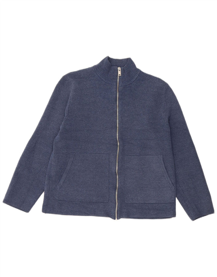 Marks & Spencer Womens Cardigan Sweater UK 14 Medium Navy Blue Polyester