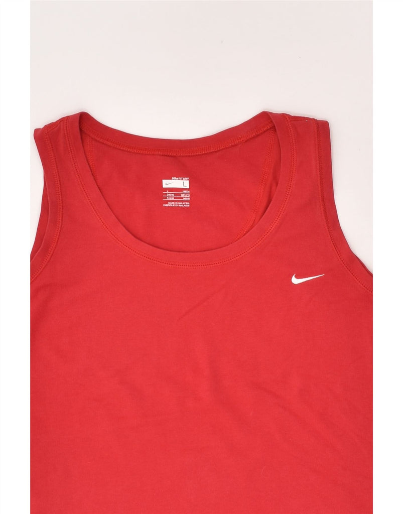 NIKE Girls Dri Fit Vest Top 14-15 Years Large Red | Vintage Nike | Thrift | Second-Hand Nike | Used Clothing | Messina Hembry 