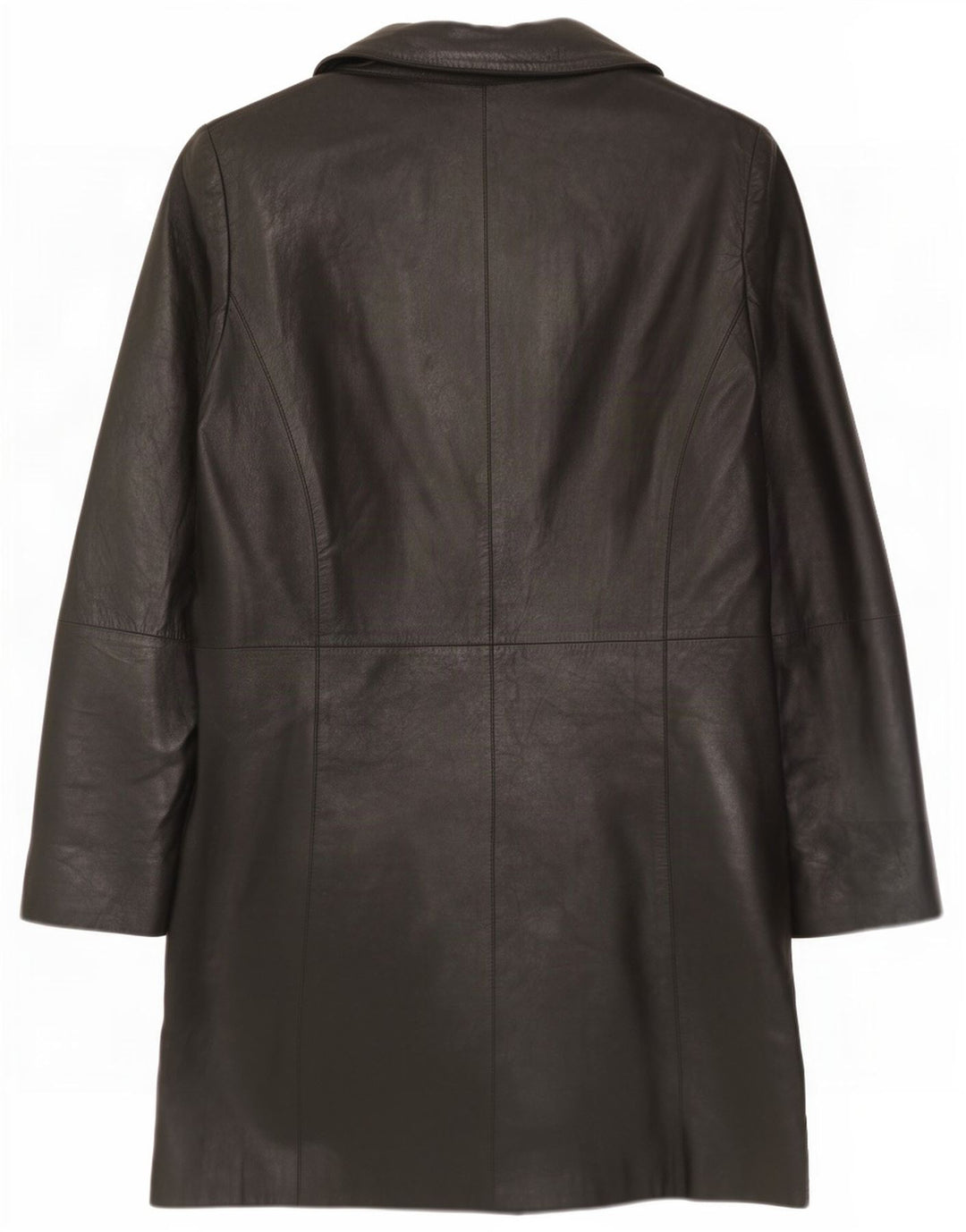 Vintage Womens Leather Coat EU 36 Small Black