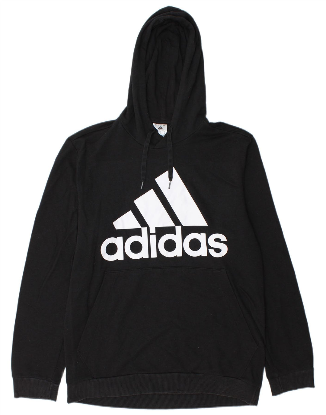 ADIDAS Mens Graphic Hoodie Jumper Large Black Cotton
