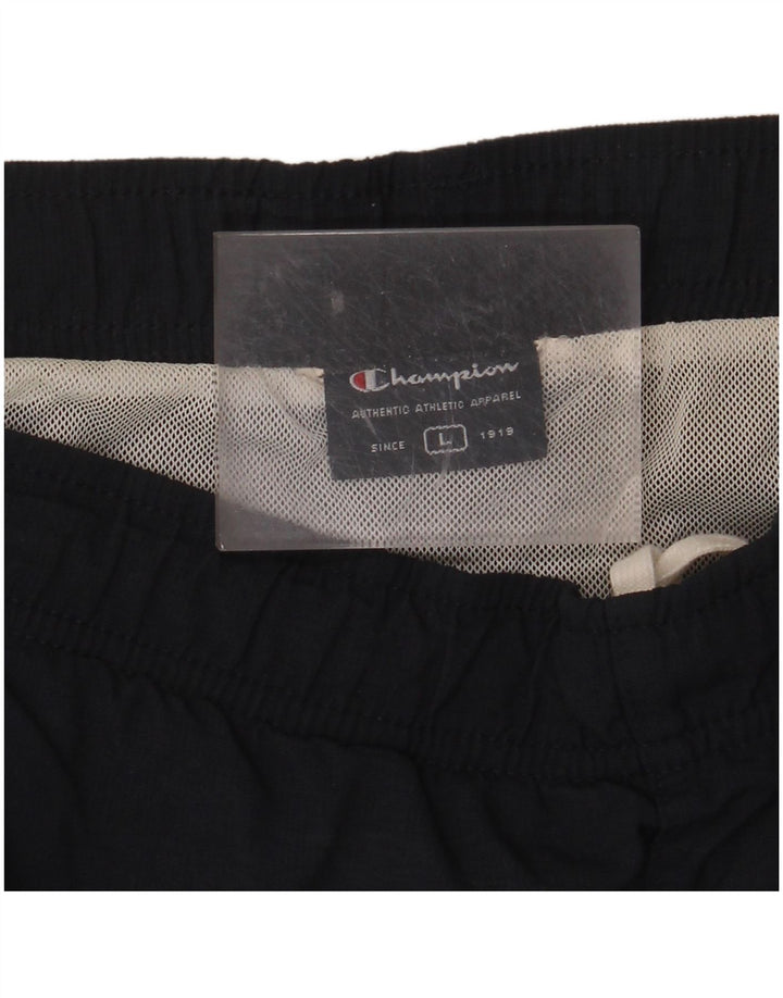 CHAMPION Mens Sport Shorts Large Navy Blue Colourblock
