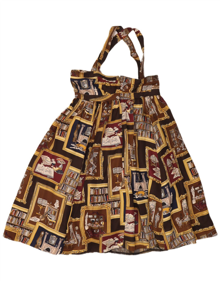 J. Crew Womens Abstract Pattern Halter Dress US 6 Medium Brown Silk