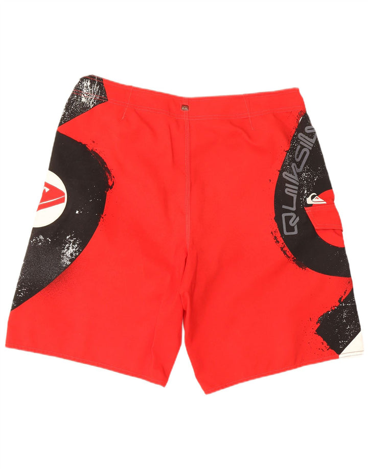 Quiksilver Mens Graphic Swimming Shorts Large  White Colourblock Polyester