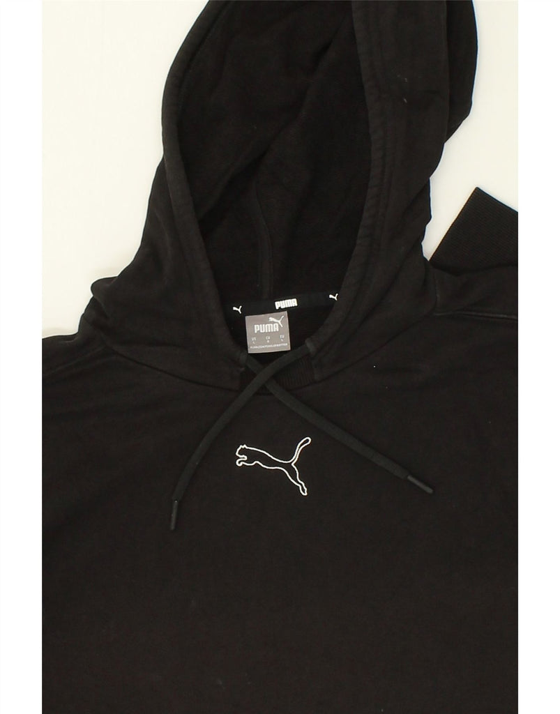 PUMA Womens Hoodie Jumper UK 16 Large Black Cotton | Vintage Puma | Thrift | Second-Hand Puma | Used Clothing | Messina Hembry 