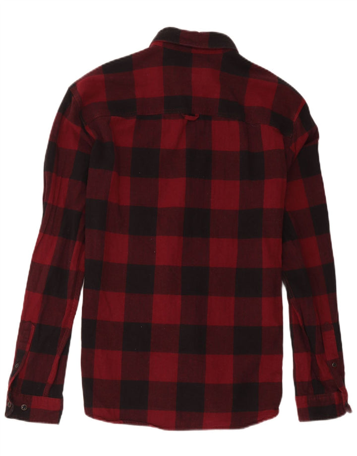 Jack & Jones Mens Flannel Shirt Medium Red Check Cotton