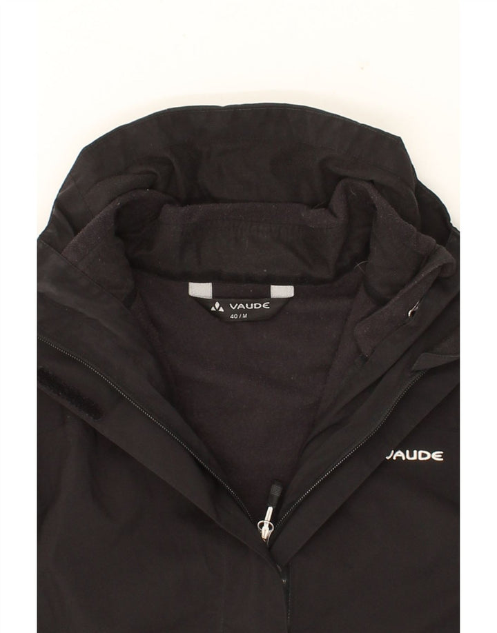 VAUDE Womens Windbreaker Coat UK 14 Medium Black Polyester Vintage Vaude and Second-Hand Vaude from Messina Hembry 