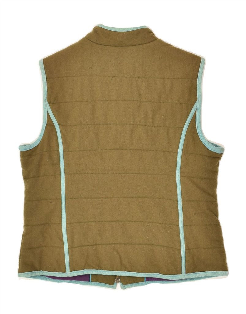 BODEN Womens Gilet UK 14 Large  Khaki Cotton | Vintage Boden | Thrift | Second-Hand Boden | Used Clothing | Messina Hembry 